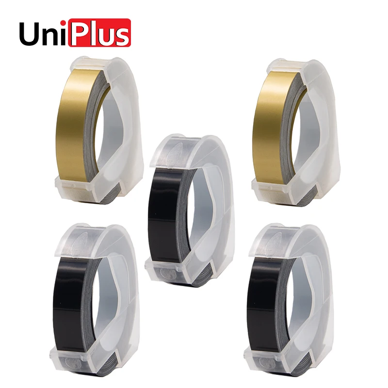UniPlus 3 шт. черная 2шт Золотая этикетка Dymo 3D принтер лента 9 мм для тиснения этикеток