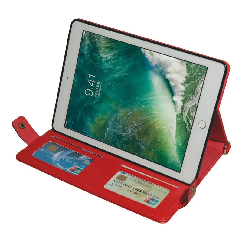Для iPad Air Air2 конверт сумка флип Чехол Многофункциональный плечо ручной кожаный чехол для iPad 9," кошелек умный чехол