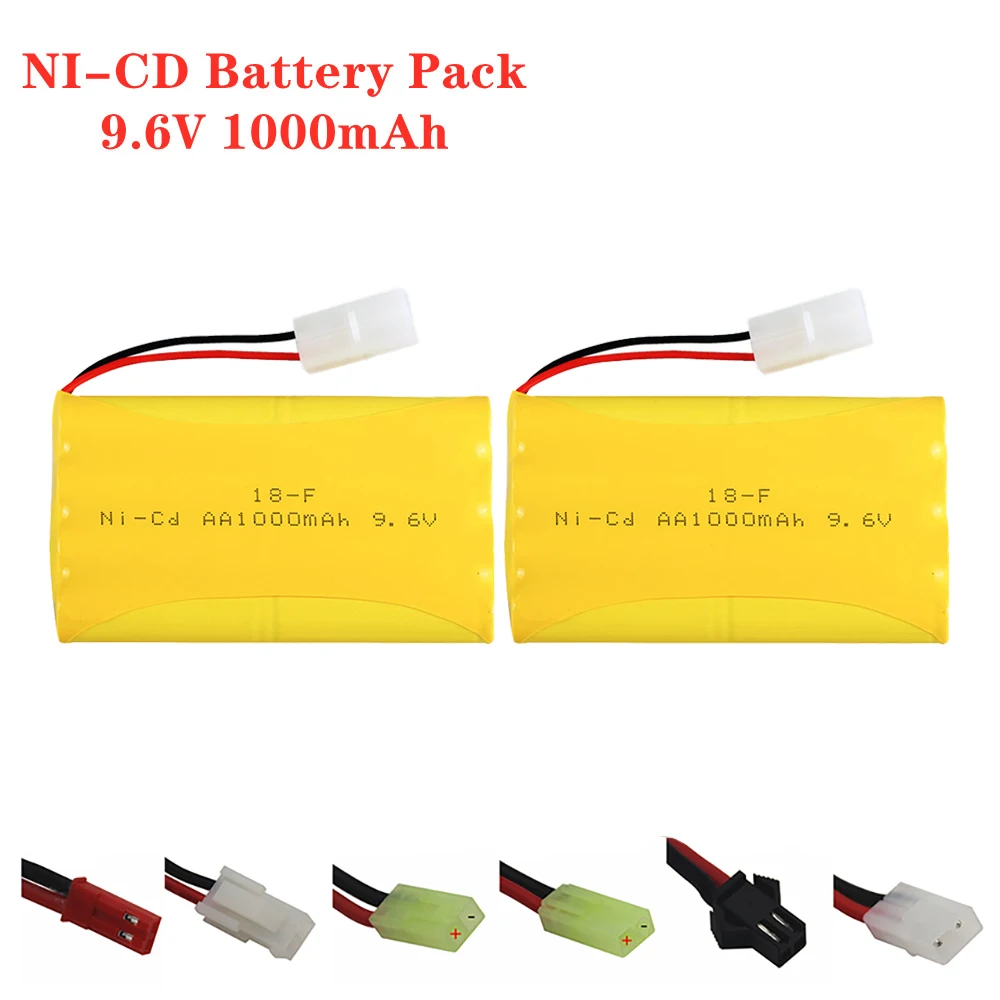 2Pcs Nicd 9.6 V 1000Mah Batteria Per Rc Toys Car Tank Train Robot Boat Gun Pezzi Di Ricambio 9.6 V Batteria Ricaricabile Tamiya Plug
