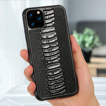 

New Genuine Leather Avestruz Texture Anti-fall Telefone movel Case For iPhone 8 6 6S 6plus 7 8 plus x xs max 11 Pro Max Cover