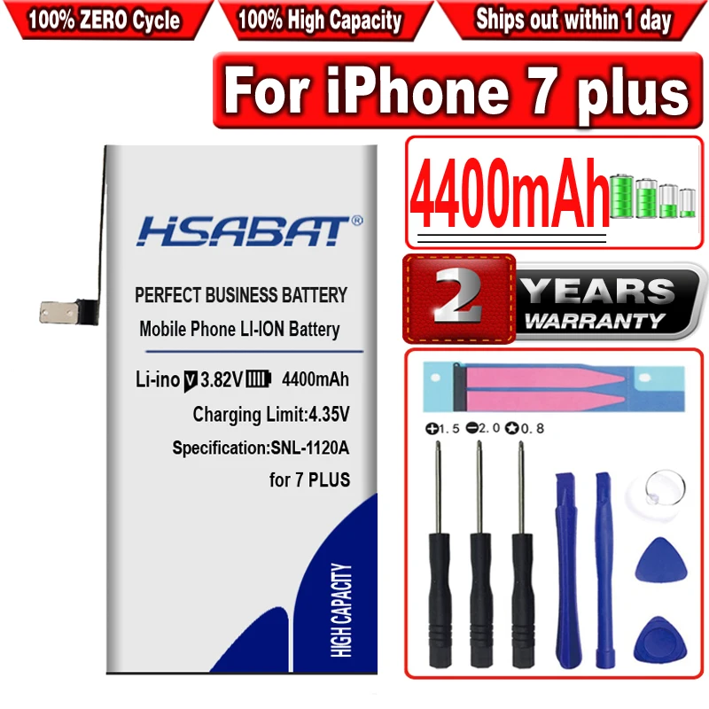 Аккумулятор HSABAT с большой емкостью 4400 мАч для iphone 7 Plus plus 7G Инструменты + наклейка |