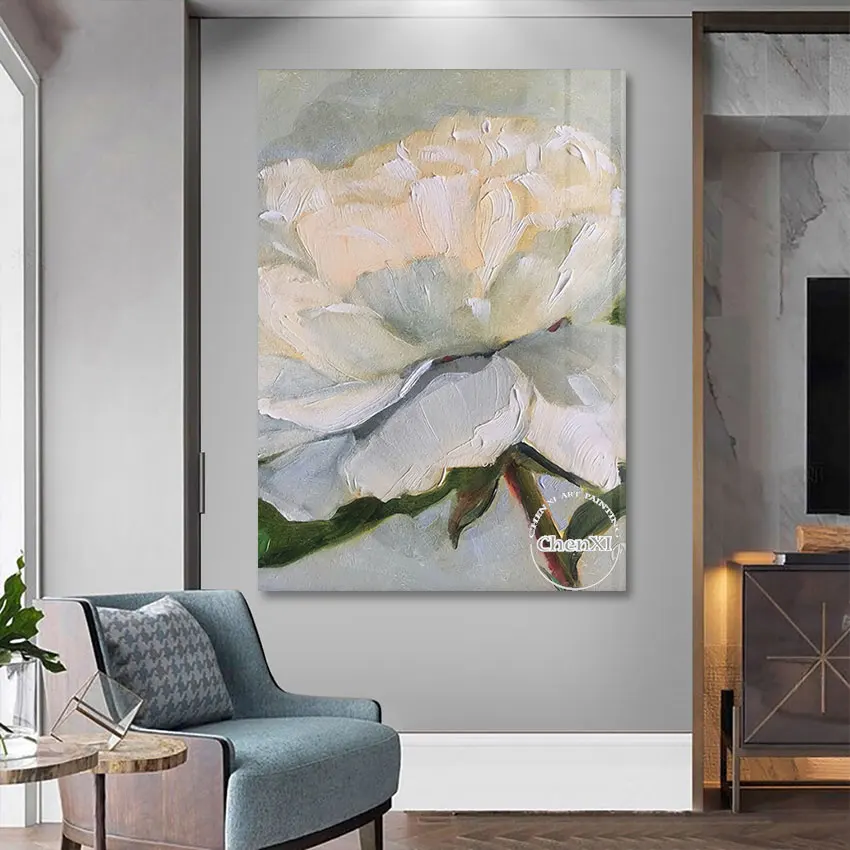 

New Arrival Flower Abstract Art Oil Paintings On Canvas China Artwork Modern Wall Decor Accessories For Restaurant Unframed