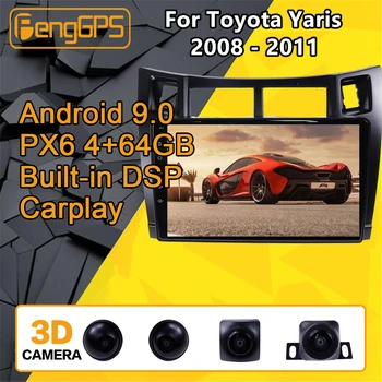

For Toyota Yaris 2008 2009 2010 2011 Car multimedia player Stereo Android PX6 Radio Audio GPS Navigation Head unit HD 360 Camera