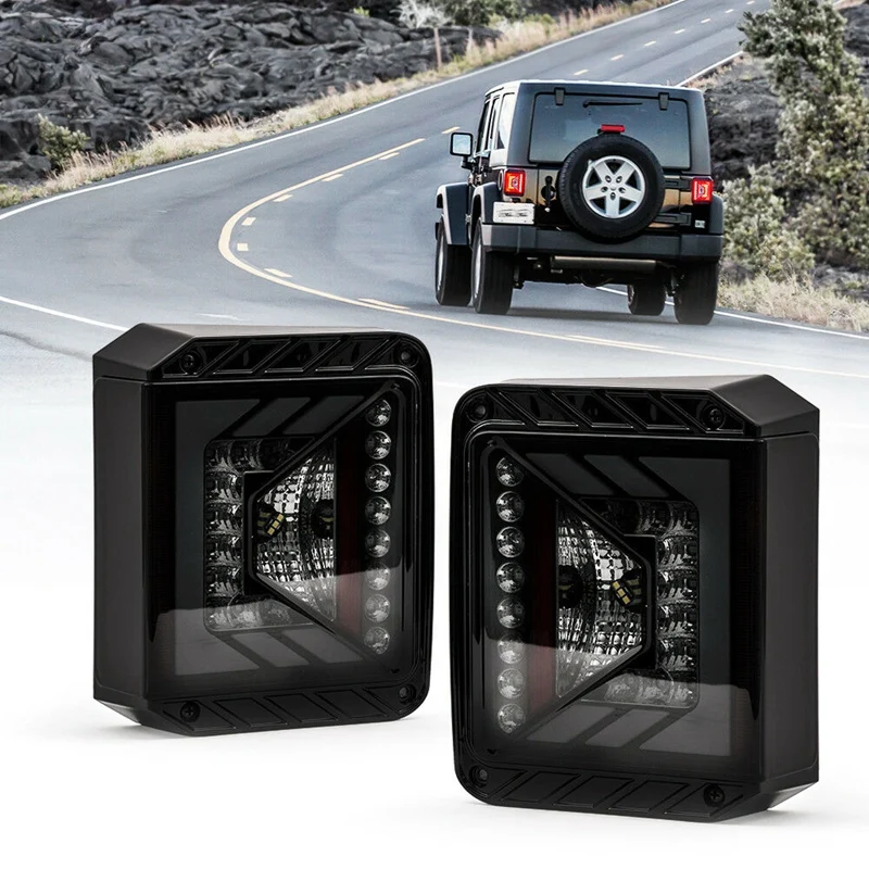 Черный светодиодный задний светильник с дымовыми линзами для Jeep Wrangler JK JKU 2007
