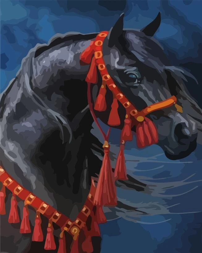 AZQSD DIY масляная краска по номерам животное акриловая краска Раскрашивание по номерам холст лошадь для взрослых ручная краска ed подарок - Цвет: SZGD3506