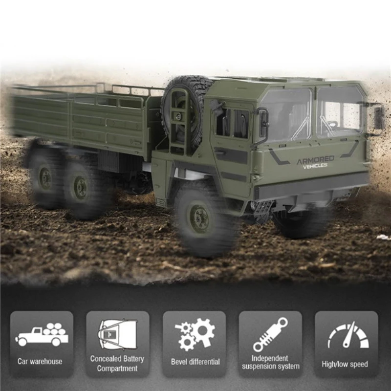 Мальчик Рождественский подарок Военная Модель игрушка RC TRUCK 1:16 RC 6WD моделирование транспортер автомобиль игрушка дистанционное управление модель грузовика
