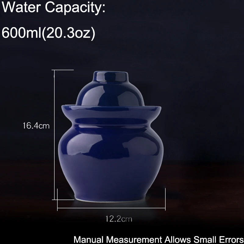 600 мл Цзиндэчжэнь Керамика домашнее Белье для сна Красители маринованный овощ капуста банка для хранения Pickle бутылки кимчи горшок уплотнение Еда контейнер - Цвет: D