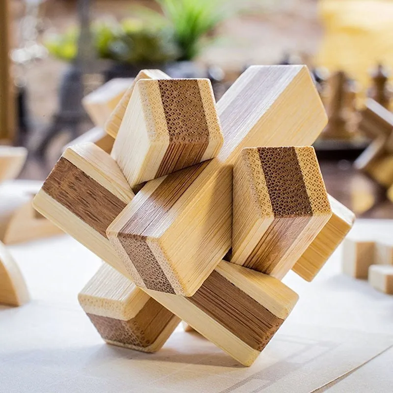 Bamboo развивающий Интеллектуальный узел разблокировка мяч головоломка детская игрушка заусенец головоломка Любань замок детская секция день рождения G