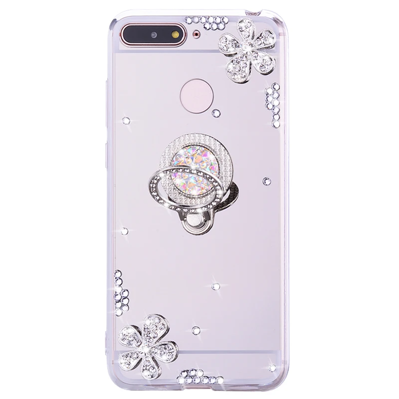 Зеркальный чехол с кольцом для Huawei P20 lite P smart Z 2019 P10 plus honor 8X 8 7A 8A 9 10 Mate 30 20 Pro