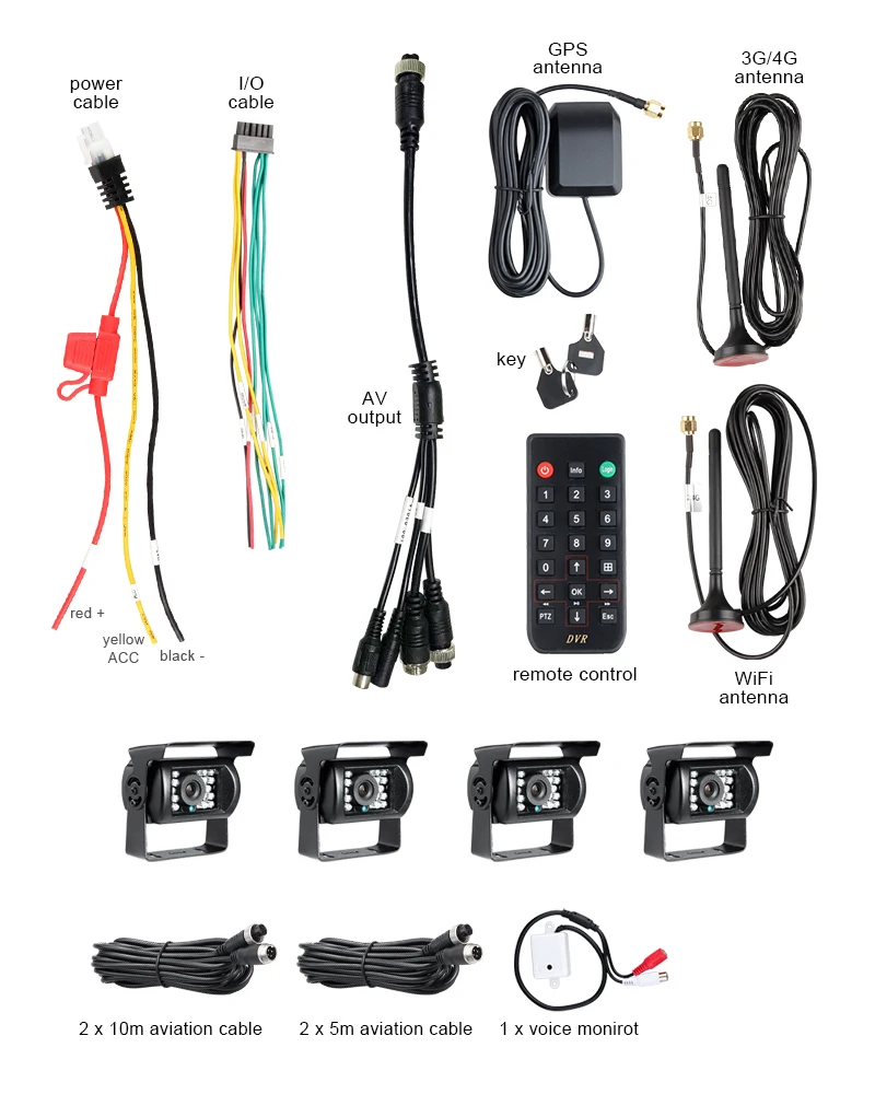 Камера Наружного видеонаблюдения 4 шт. 4G GPS Wi Fi канала AHD 1080P SD|Система наблюдения| |