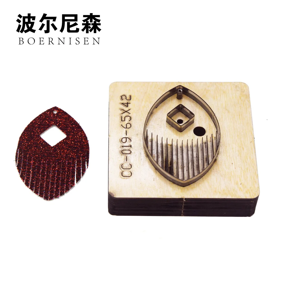 

Japanese steel blade die-cut steel perforated leaf type earrings cutting mold leather craft leather cutter wood mold mold 2019