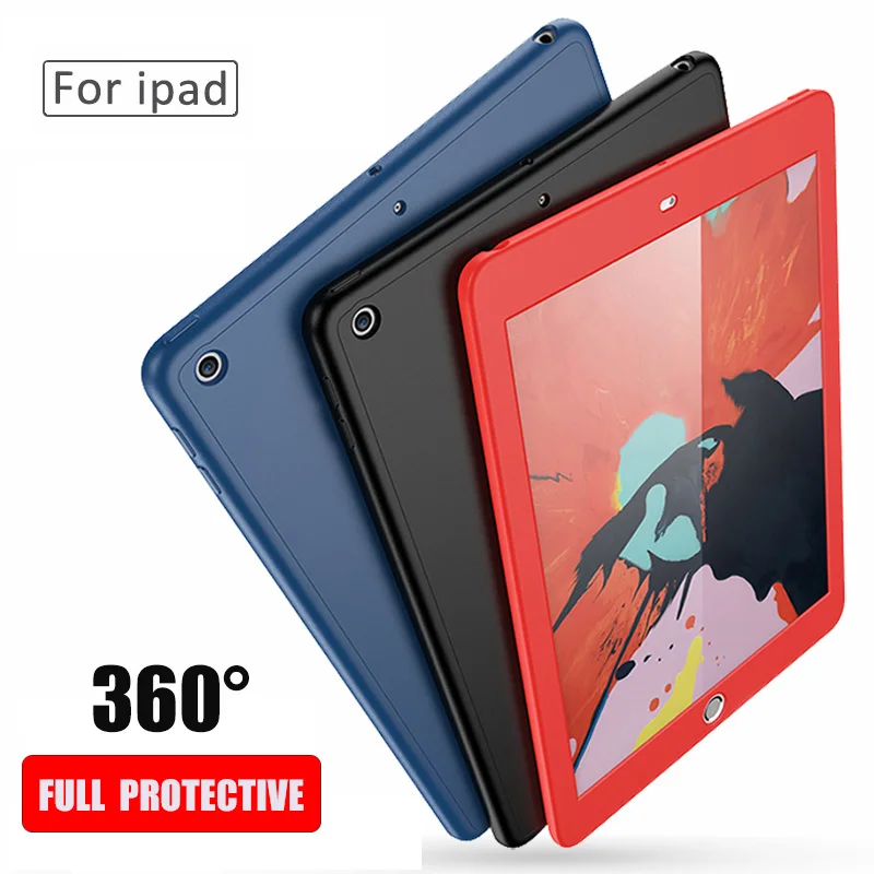 360 градусов Передняя Задняя крышка + закаленное стекло для Apple iPad 9 7 2017 2018 5th 6th A1823