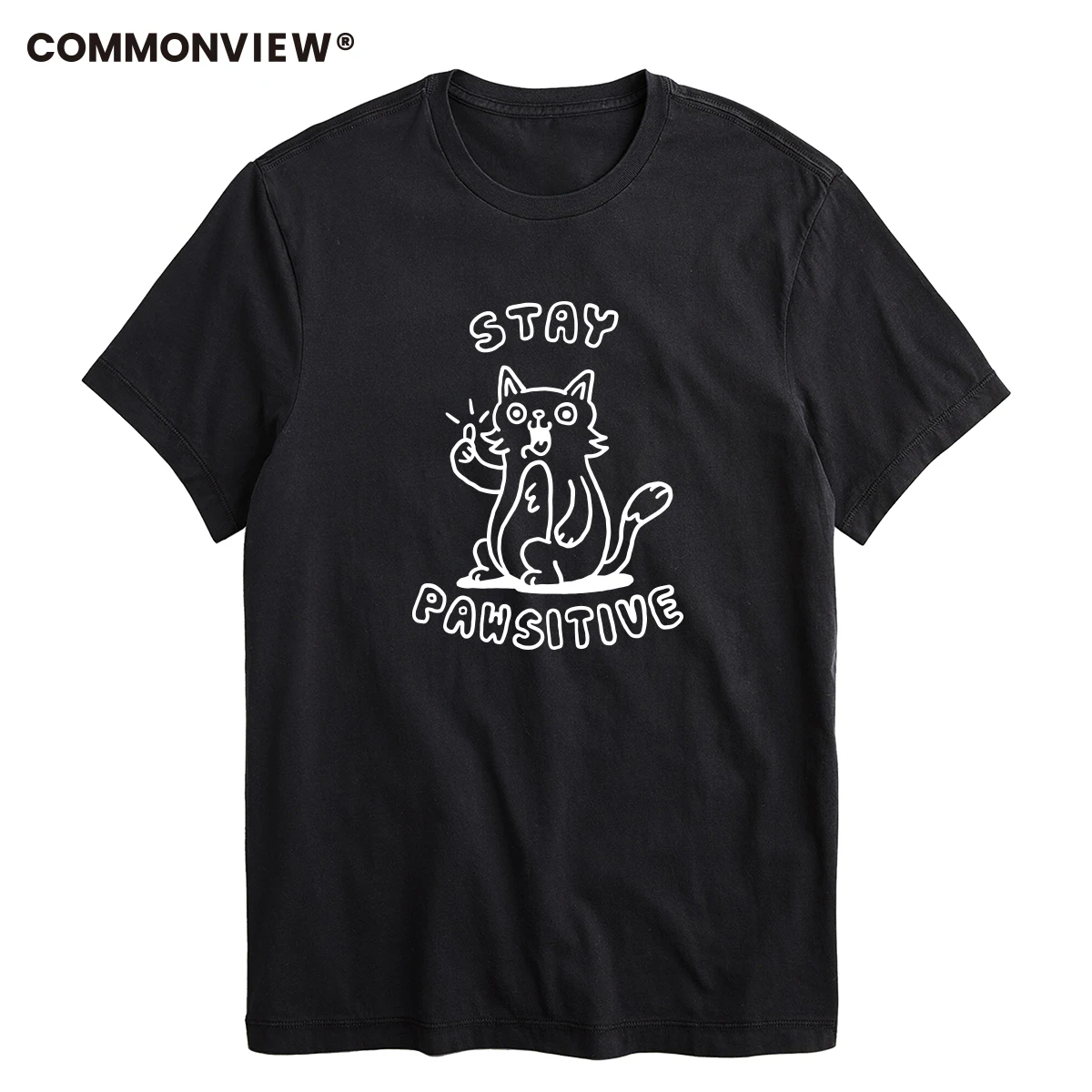 100% cotton cool summer loose men T shirt casual short sleeve STAY PAWSITIVE print men tshirt male summer tshirt tops tee shirts
