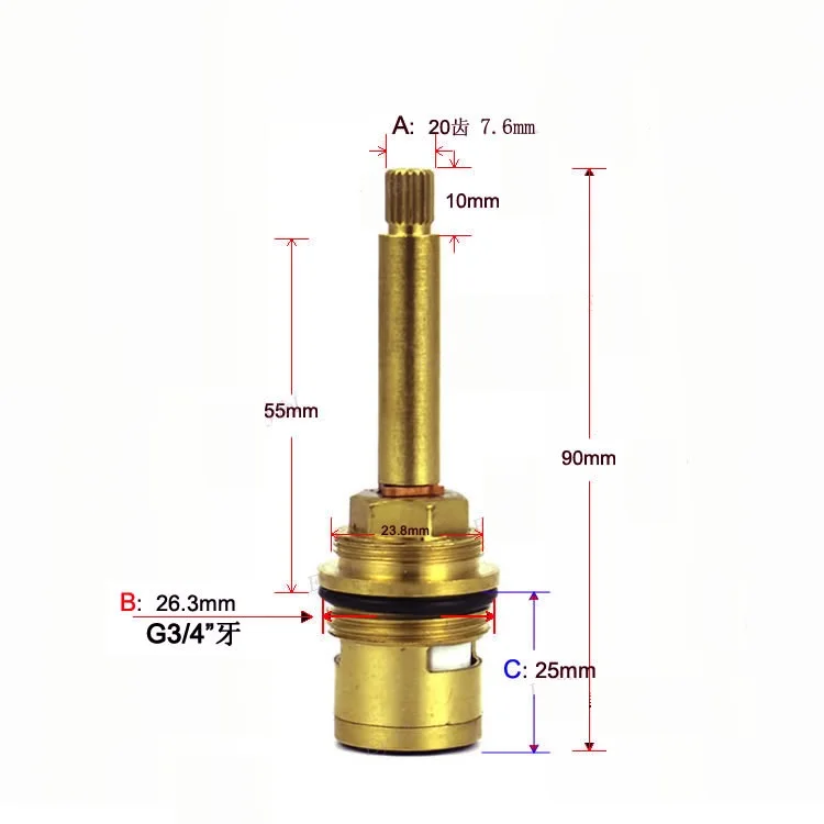 MTTUZK All-copper G3/4" tooth PPR quick-opening valve core faucet cartridge PPR water pipe fittings G3/4 inch concealed spool faucet cartridge