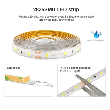 

Smart Home Gesture Sensor Light Strip 12V Hand Scan Sensor Lght Strip 2835 LED Light Strip Smart Household Automation Mod