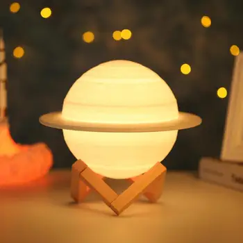 

Touch 16 Colors 3D Print Saturn Lamp USB Rechargeable Moon Night Light with Remote Energy Saving and Environmental Protection