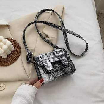

Mini Serpentine Square Crossbody Bag 2020 New High-quality Pu Leather Women's Designer Handbag Travel Shoulder Messenger Bag