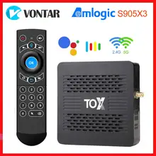 Vontar 5g wifi tox1 caixa de tv inteligente android 9.0 amlogic s905x3 4gb ram 32gb rom bt 1000m 4k media player hd conjunto caixa superior youtube