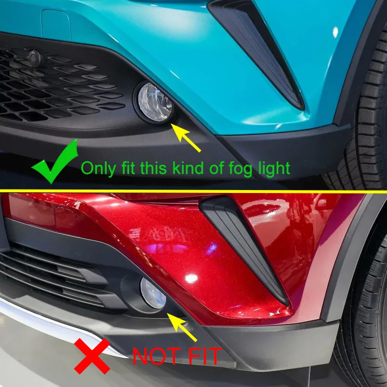 Car Fog Light Cover Chrome Fog Light Ring For Toyota C-HR CHR Bumper Lamp Surrounds Cover car fog light cover