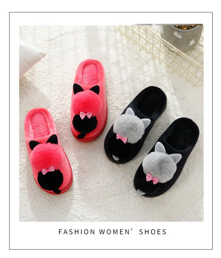 Keep your feet comfortable and toasty when chilling at home and up your home relaxation with a pair of these Women Slippers Cute Cartoon Cat. lolithecat.com