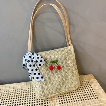 

Summer handbags 2020 new Korean style casual shoulder bag fashion handbags straw woven texture small square bag
