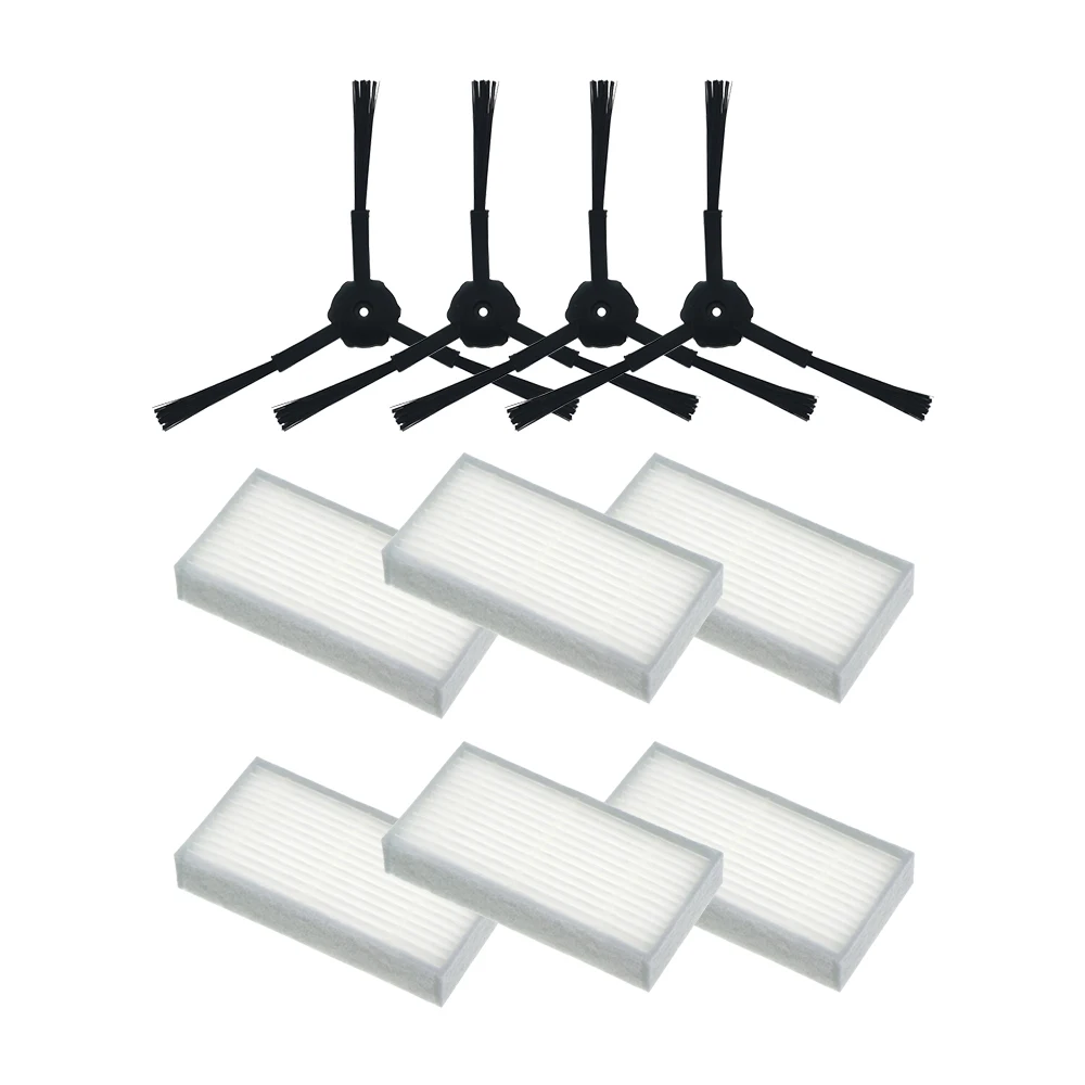 

4pcs side brush + 6pcs HEPA Filter kit for CHUWI ilife v5s v5 x5 for ilife V3s v3s pro v3l v5s pro v50 robot vacuum cleaner