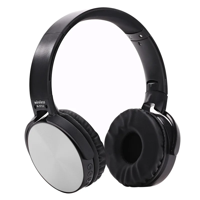 Белый Bluetooth-гарнитура с сабвуфером, беспроводная bluetooth-гарнитура ST12, гарнитура для мобильного телефона, Спортивная bluetooth-гарнитура - Цвет: Белый
