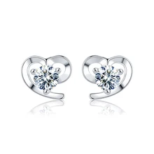 Karopel сердце, кубический циркон серьги гвоздики 925 пробы серебряные серьги для женщин девочек корейские серьги Модные ювелирные изделия