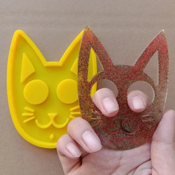 

Crystal Epoxy Resin Mold Cat Key Chain Pendant Casting Silicone Mould DIY Crafts Decoration Keychain Jewelry Making Tools