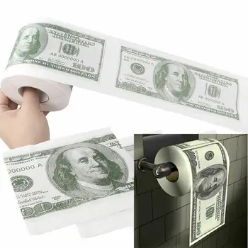 

Dollar Bill Printed Toilet Paper America Dollars Tissue Novelty $100 Gag