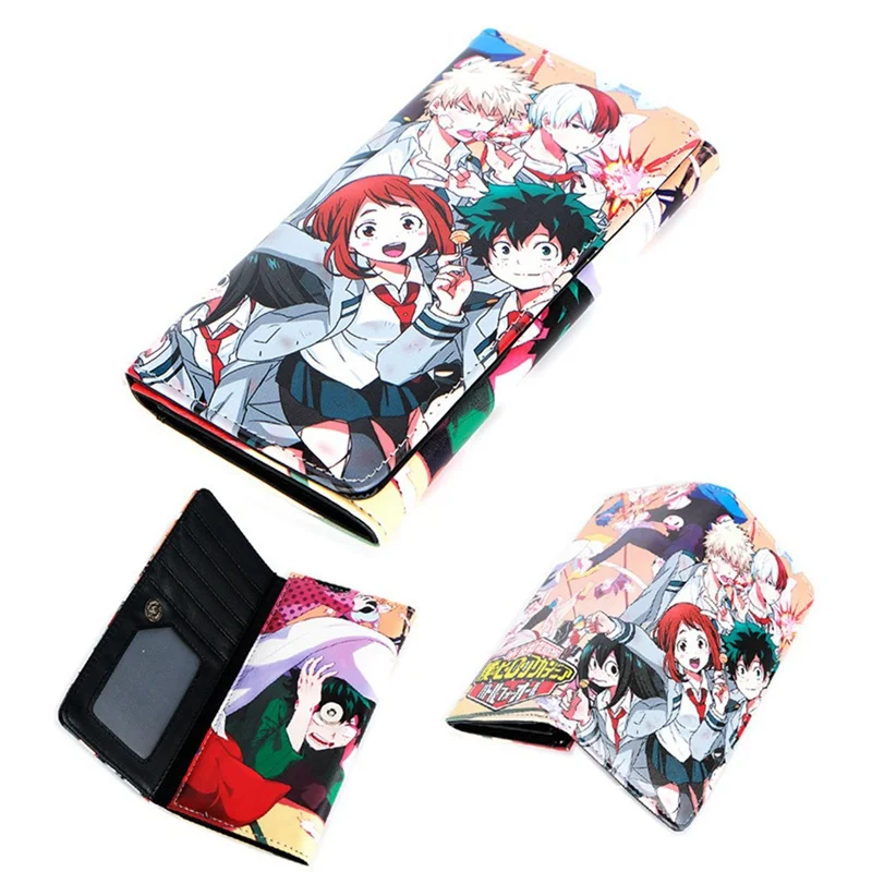 Кошельки для монет Boku No Hero Academy, бумажник для колледжа «Мой герой», Длинные кошельки для школьников, держатель для карт