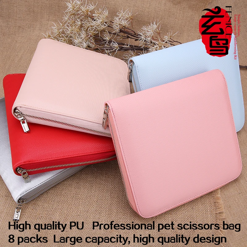 

Fenice Pet Dog Hair Grooming Stylist Scissors Bag Holder Hair Scissors Bags Barber Tools Bag Scissors Pouch Large Capacity Hold