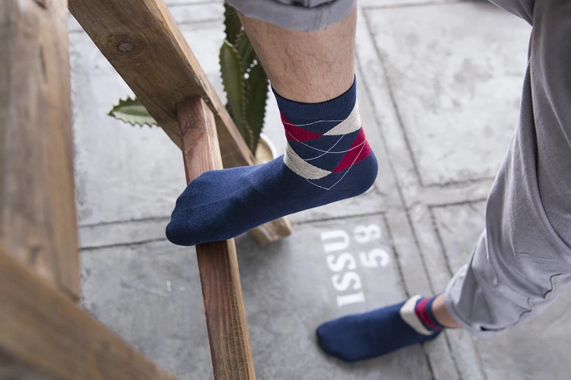 LJIQQ/5 пар мужских носков с бриллиантами, модные повседневные носки на весну, лето, осень, индивидуальные хлопковые носки