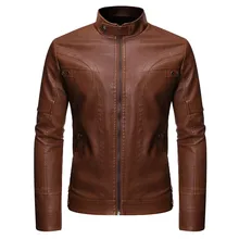 Мужская кожаная куртка, новая стильная модная Куртка jaqueta de couro masculino, пальто из чистой кожи, Классические одноцветные удобные пальто deri ceket