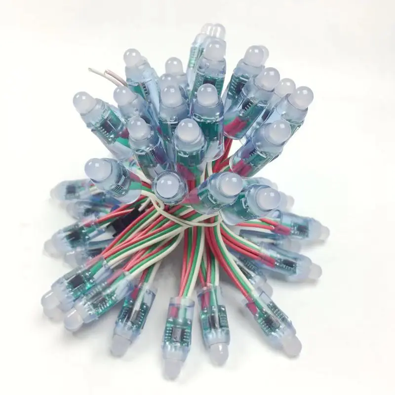 US $358.60 3000pcs 12mm WS2811 Full Color Pixel LED Module Light DC 5V IP68 Waterproof RGB Color Digital LED Pixel Light Advertisement Sign