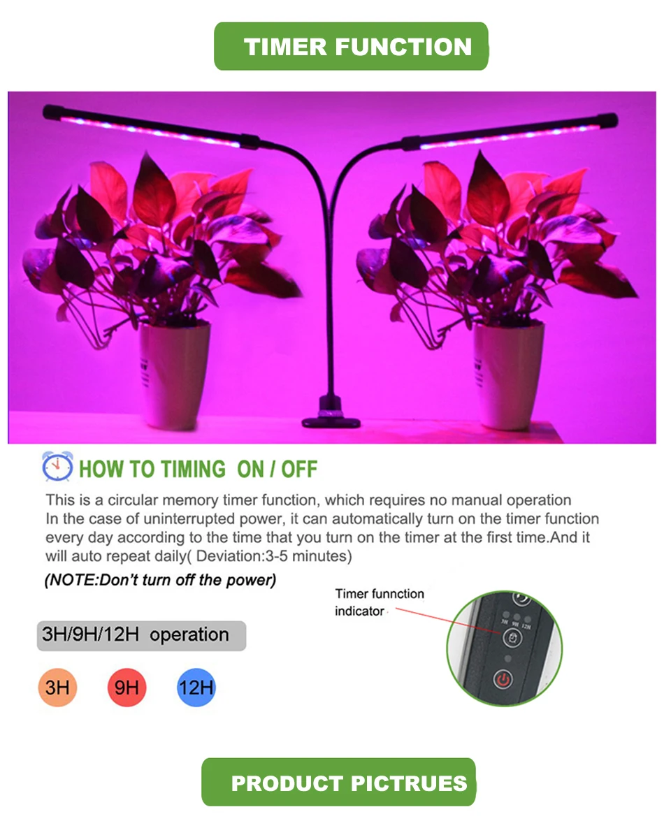 USB LED Grow Light Timer Phyto Lamp Full Spectrum Dimming Led Lights For Indoor Plants Growing Flowering For Plants Flowers Grow (5)