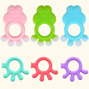 

Cute Cartoon Teether Babies Teething Toy Nursing BPA Free Soft Silicone Teether Safe Chew Toy Baby Teeth Soother