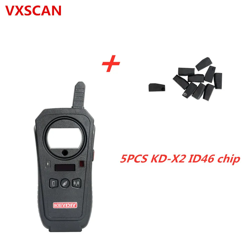 Красный KEYDIY KD-X2 пульт дистанционного управления для ключей от машины с бесплатной ID48 96bit plus 5 шт. KEYDIY KD-X2 ID46 чип - Цвет: Красный