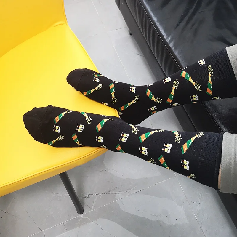 Внизу 10 пар/лот уличная одежда носки для мужчин хип-хоп 31 выбор настраиваемый скейтборд одеваются Хлопок счастливые носки рождественские