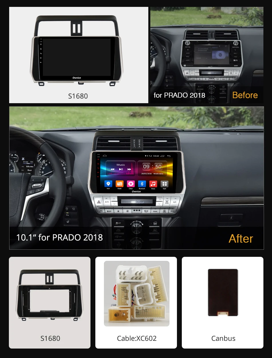 Ownice k3 k5 k6 Авторадио Android 9 0 4 ГБ Автомобильный dvd плеер для Toyota Land Cruiser prado LC150 2018