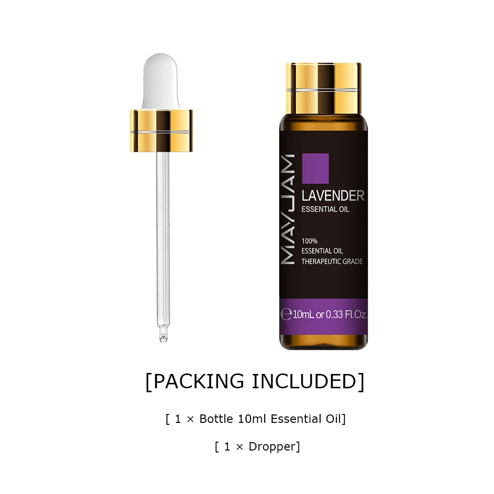 10ML Lavender Eucalyptus Pure Essential Oils Rose Lemon Jasmine Vanilla