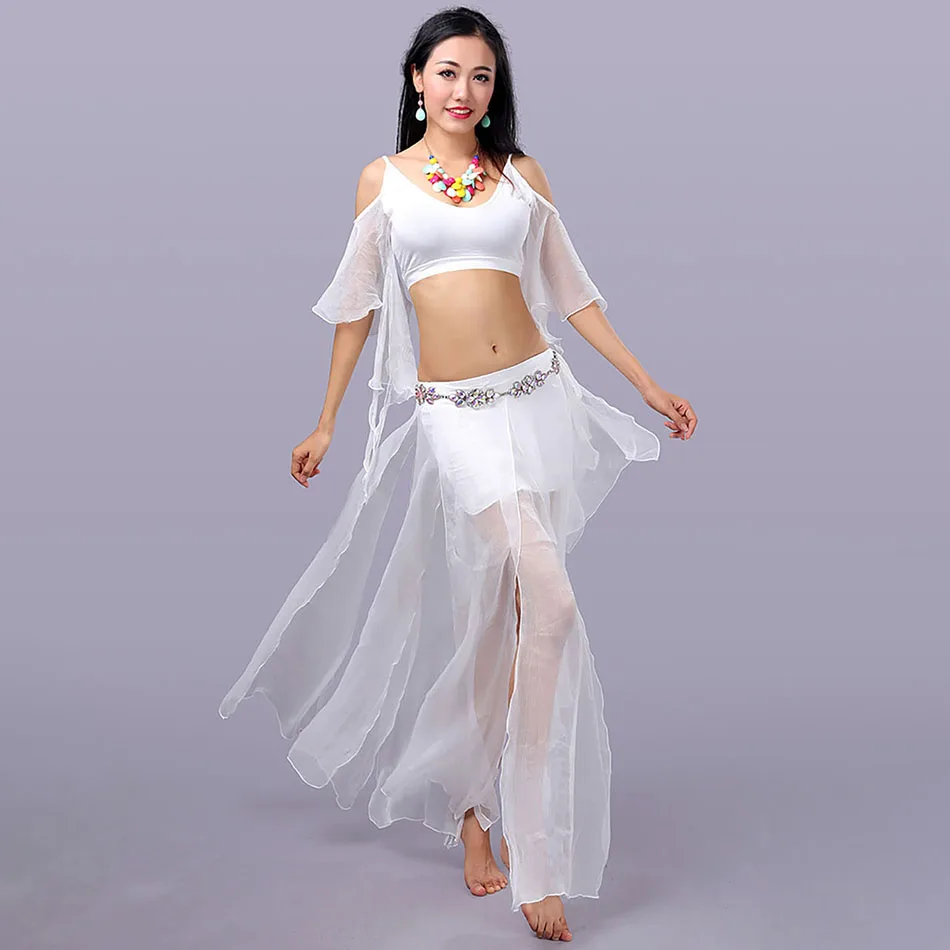 Womens Latin Belly Dance Costumes Ballet Tutu Dance Skirt Wrap Scarf Wear Dress 