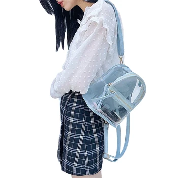 

Women Clear Water-Proof Portable Daily Bag Clear Wear-resistant Backpack Transparent See Through Small Backpacks