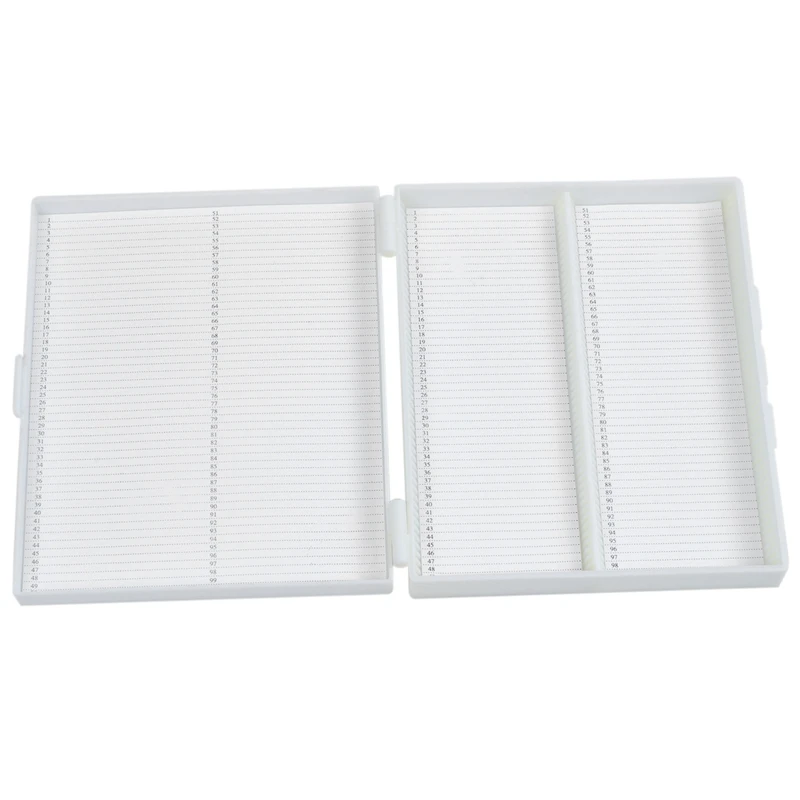 

20cm x 16cm White Plastic Rectangular 100 Slides Microscope Box