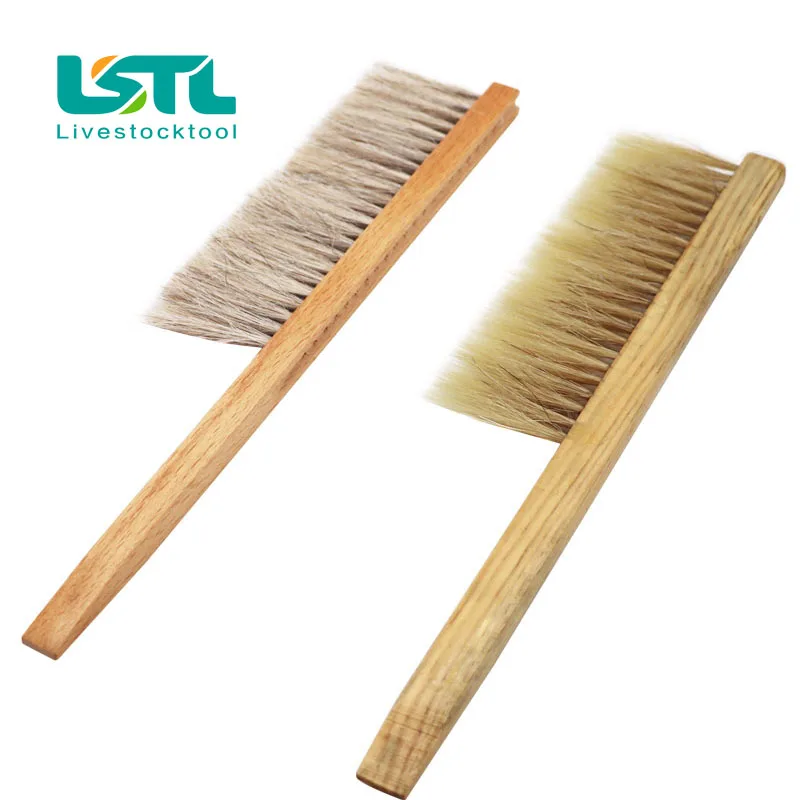 Beekeeping Cleaning Brush Bee Hive Sweeper Tool Wooden Natural Horsetail Hair 