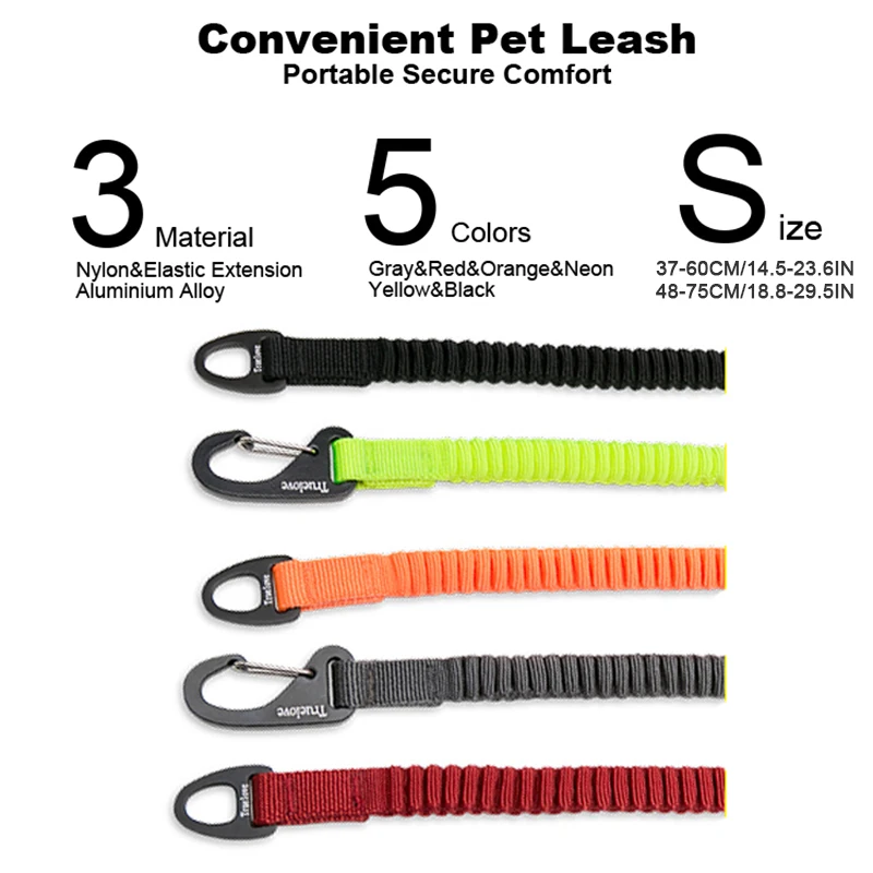 Truelove® Short Elastic Bungee Dog Walk Leash Nylon Leash Retractable Extension