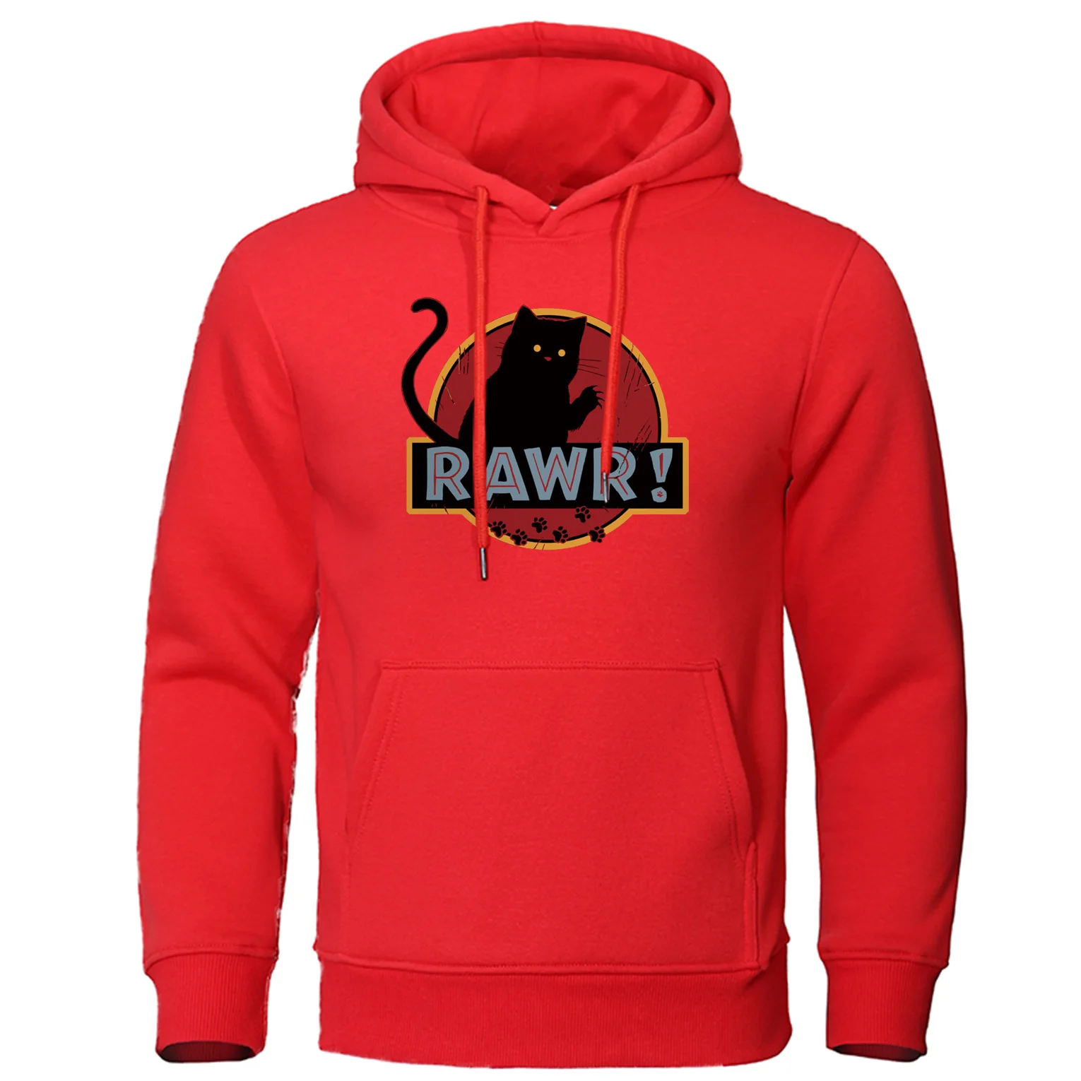 Толстовки Rawr cat, мужские топы с забавными монстрами, высококачественные мужские толстовки с капюшоном,, осенне-зимний брендовый Мужской пуловер, уличная одежда