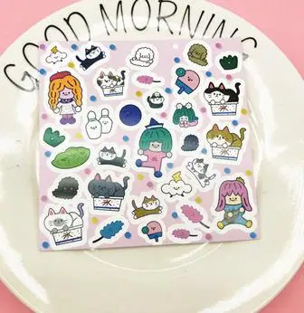 1 шт. Kawaii зеленые волосы девушки Сакура фрукты декоративные наклейки s Скрапбукинг наклейка ярлык дневник корейский канцелярский подарок - Цвет: 6
