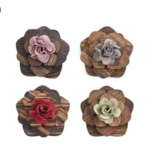 Деревянный галстук-бабочка галстук деревянная брошь для ткани Искусство деревянный свадебное вино банкет брошь формальное платье