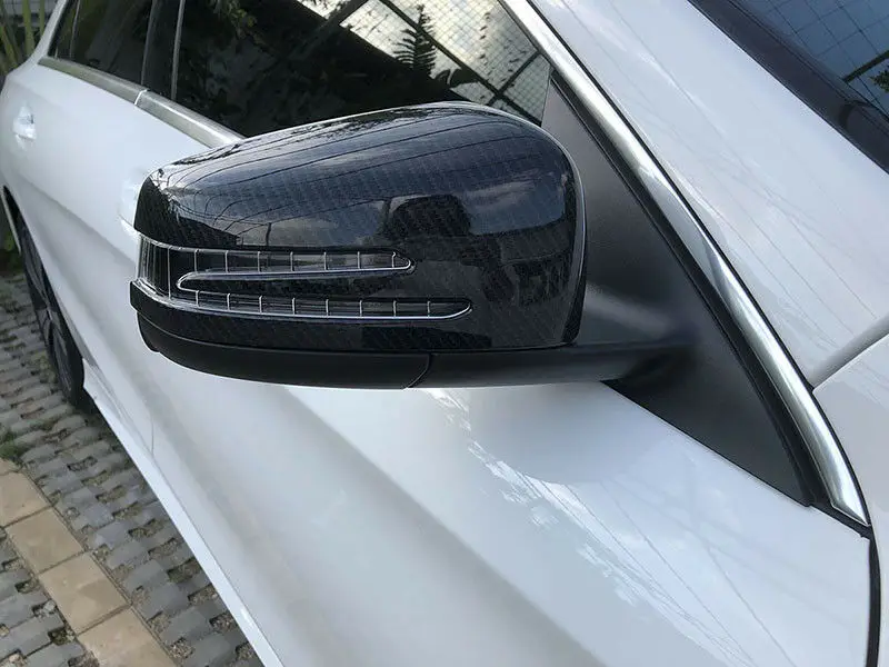 Углеродное волокно с принтом левой и правой стороны зеркала для Mercedes Benz A B C E CLS CLA GLA GLK класса